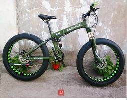 Snow Beach Mountain Folding Bicycle Double Disc Brake Fat Ti