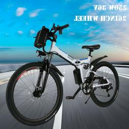 Mountain Bike Folding Ebike Cycling Shimano 21*speed 250w