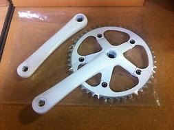Alloy White Bicycle Crank Set 46T X 170MM Single Speed Track