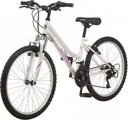 Roadmaster Granite Peak Girls Mountain Bike, 24 Wheels, Whit