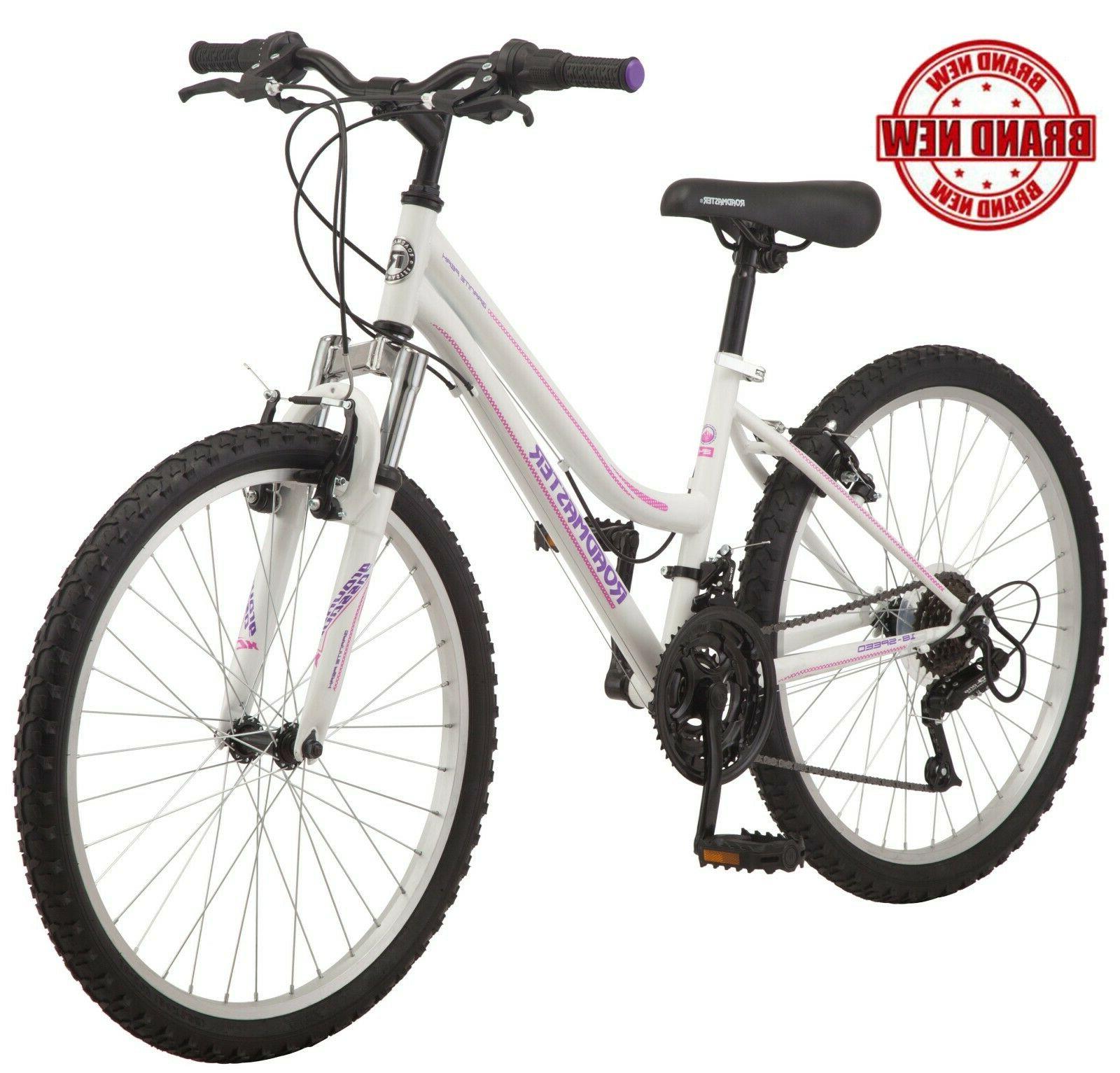 In White/pink Color Front Suspension Bicycle Shimano New