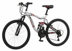24" Mongoose Ledge 2.1 Boys' Mountain Bike, Silver/Red