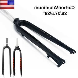 Front Fork 26/27.5/29" Carbon/al 1-1/8" Threadless Rigid For