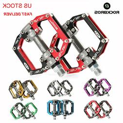 Platform Pedals Flat Aluminum Sealed Bearing 9/16 In