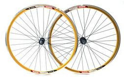 Double Wall Alloy Wheelset 8-10 Speed Gold Qr New
